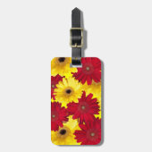 Foto van Red and Yellow Gerber Daisy Bagagelabel (Voorkant verticaal)