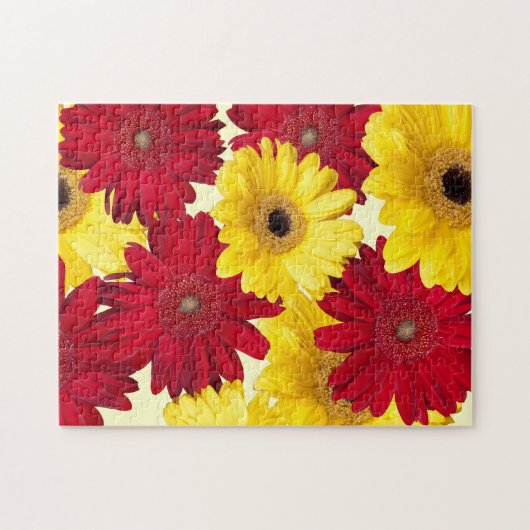 Foto van Red and Yellow Gerber Daisy Legpuzzel (Horizontaal)
