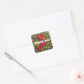 Foto van Red Cactus Flower Desert Plant Vierkante Sticker (Envelop)