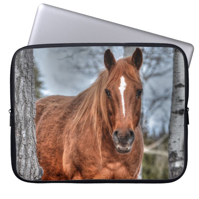 Foto van Red Dun Ranch Horse Animal-lover Laptop Sleeve (Voorkant)