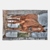 Foto van Red Dun Ranch Horse Animal-lover Theedoek (Horizontaal)