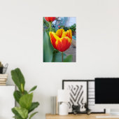 Foto van Red en Yelow Tulip Floral Flowers Poster (Thuiskantoor)