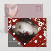 Foto van Red Floral Briefkaart (Voorkant / Achterkant)