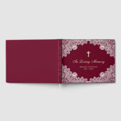  foto van Red Floral Lace Memorial Gastenboek (Volledig)