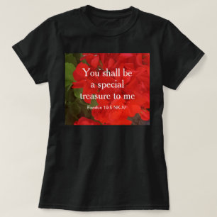 Foto van Red Flowers Special Treasure Bible Verse T-shirt
