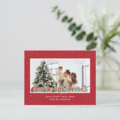 Foto van Red Green Snow-kerstverlichting Feestdagenkaart (Staand voorkant)