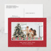 Foto van Red Green Snow-kerstverlichting Feestdagenkaart (Voorkant / Achterkant)