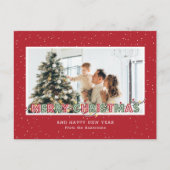 Foto van Red Green Snow-kerstverlichting Feestdagenkaart (Voorkant)