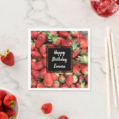 Foto van Red Juicy Strawberries Birthday Servet (Insitu)
