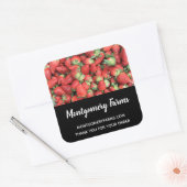 Foto van Red Juicy Strawberries Business Vierkante Sticker (Envelop)