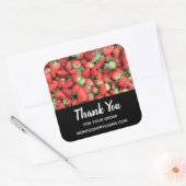 Foto van Red Juicy Strawberries Business Vierkante Sticker (Envelop)