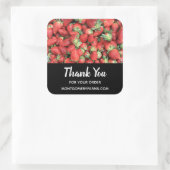 Foto van Red Juicy Strawberries Business Vierkante Sticker (Tas)