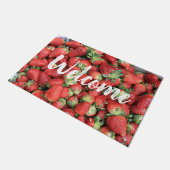 Foto van Red Juicy Strawberries Welkom Deurmat (Schuin)