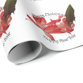 Foto van Red Kerstcactus Floral met groet Cadeaupapier (Rol Hoek)