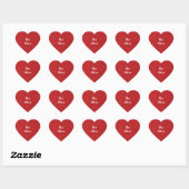 Foto van Red Linen Texture Hart Sticker (Vel)