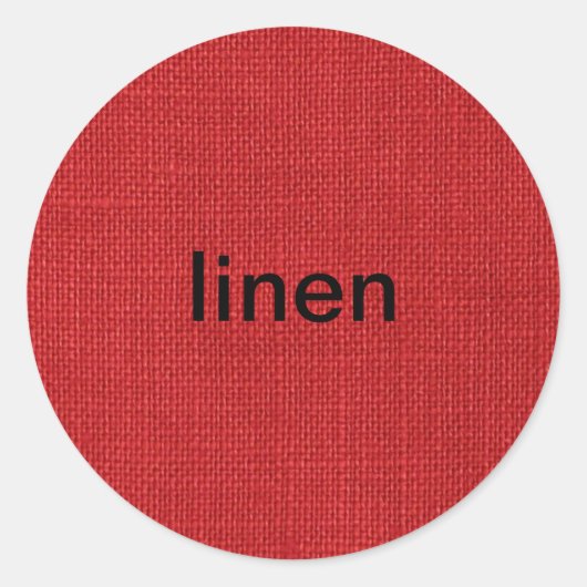 Foto van Red Linen Texture Ronde Sticker (Voorkant)
