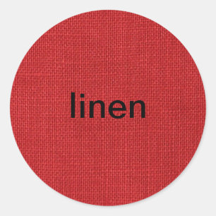 Foto van Red Linen Texture Ronde Sticker