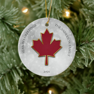 Foto van Red Maple Leaf Keramisch Ornament