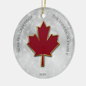 Foto van Red Maple Leaf Keramisch Ornament (Links)