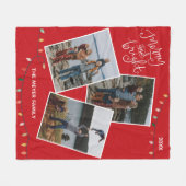 Foto van Red Merry en Bright kerstlampjes Fleece Deken (Voorkant (Horizontaal))