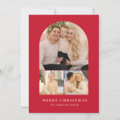 Foto van Red Minimalist Arch 3 Feestdagenkaart (Voorkant)