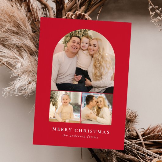 Foto van Red Minimalist Arch 3 Feestdagenkaart