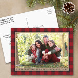 Foto van Red Pset Kraft Briefkaart<br><div class="desc">Red Buffalo Pset Family Foto Merry kerstkraft Holiday Briefkaart</div>