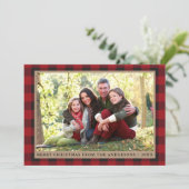 Foto van Red Pset Merry kerstkraft Feestdagenkaart (Staand voorkant)