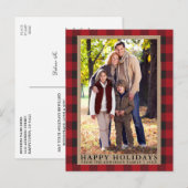 Foto van Red Pset Prettige feestdagen Kraft Briefkaart (Voorkant / Achterkant)