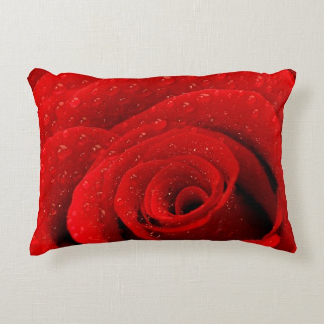 Foto van Red Rose Background Accent Kussen (Voorkant)