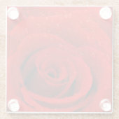 Foto van Red Rose Background Glazen Onderzetter (Achterkant)