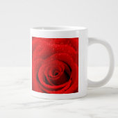 Foto van Red Rose Background Grote Koffiekop (Rechts)