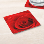 Foto van Red Rose Background Kartonnen Onderzetters (Schuin)