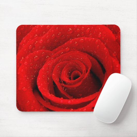 Foto van Red Rose Background Muismat (Met muis)