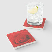 Foto van Red Rose Background Stenen Onderzetter (Zijkant)