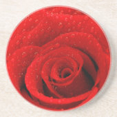 Foto van Red Rose Background Zandsteen Onderzetter (Voorkant)