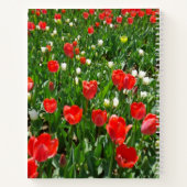 Foto van Red Tulip Flower Field Notitieboek (Achterkant)