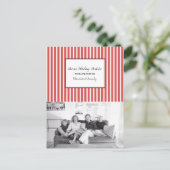 Foto van Red Vertical Festive Stripes Holiday Feestdagenkaart (Staand voorkant)