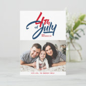 Foto van Red, White en Blue Happy Independence Day Feestdagenkaart (Staand voorkant)