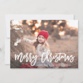 Foto van Red Winter Botanical Merry Kerstmis Feestdagenkaart (Voorkant)