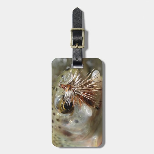 Foto van regenboogforel bagagelabel (Voorkant verticaal)