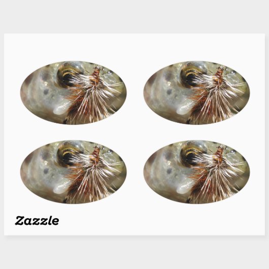 Foto van regenboogforel ovale sticker (Vel)