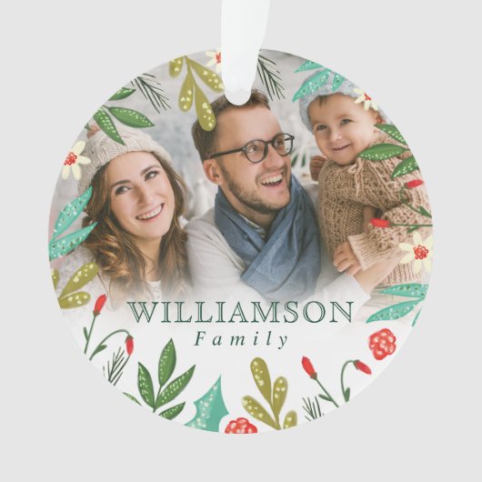 Foto van rendieren en foetussen Monogram Ornament (voorkant)