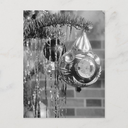 Foto van Retro Black en White Kerstmis Feestdagenkaart (Voorkant)