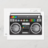 foto van retro boombox ghetto blaster briefkaart (Voorkant / Achterkant)