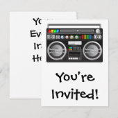 foto van retro boombox ghetto blaster kaart (Voorkant / Achterkant)