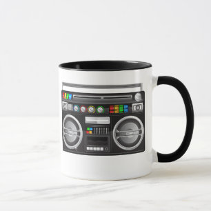 foto van retro boombox ghetto blaster mok