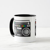 foto van retro boombox ghetto blaster mok (Voorkant links)