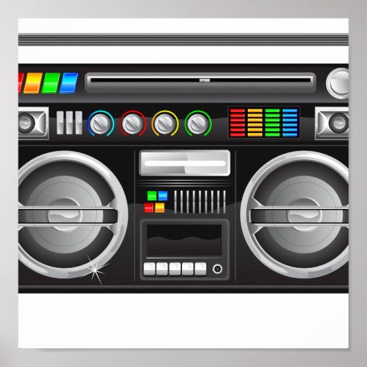 foto van retro boombox ghetto blaster poster (Voorkant)