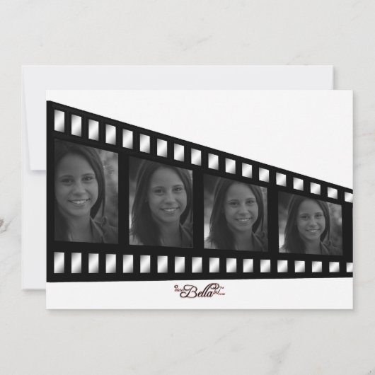 Foto van Retro Film Strip Gradution Party Invite Kaart (Achterkant)